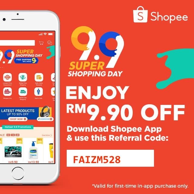 Use my referral code FAIZM528 to get RM9.90 off off your first purchase! Download Shopee now to enjoy free shipping and lowest price guaranteed deals! shp.ee/awy87rz