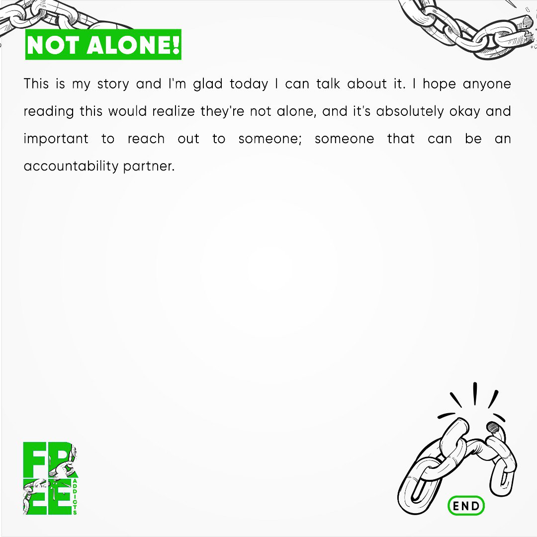 thefreed_'s tweet photo. You're not alone in this. Accountability really goes a long way. #freeaddict #freedomcommunity #IAmFreeIndeed https://t.co/4dLvvIvFnf