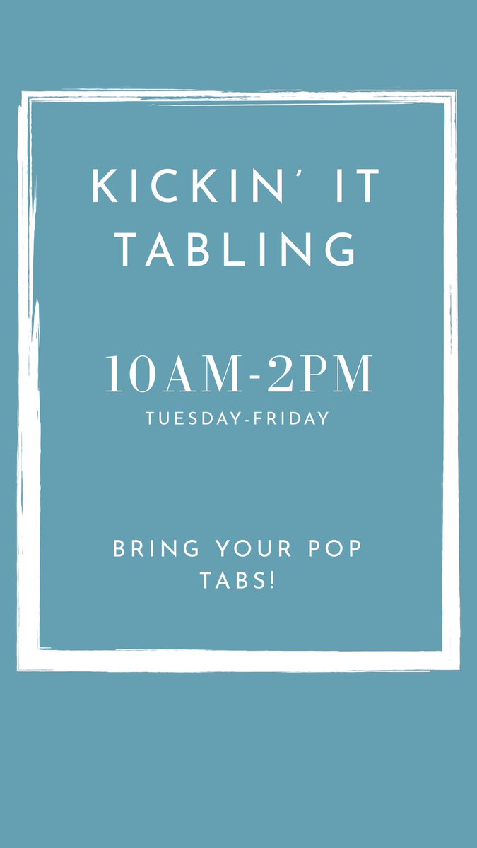 Tabling for Kickin’ It starts tomorrow!! We are so excited for our philanthropy week!! ✨✨✨
