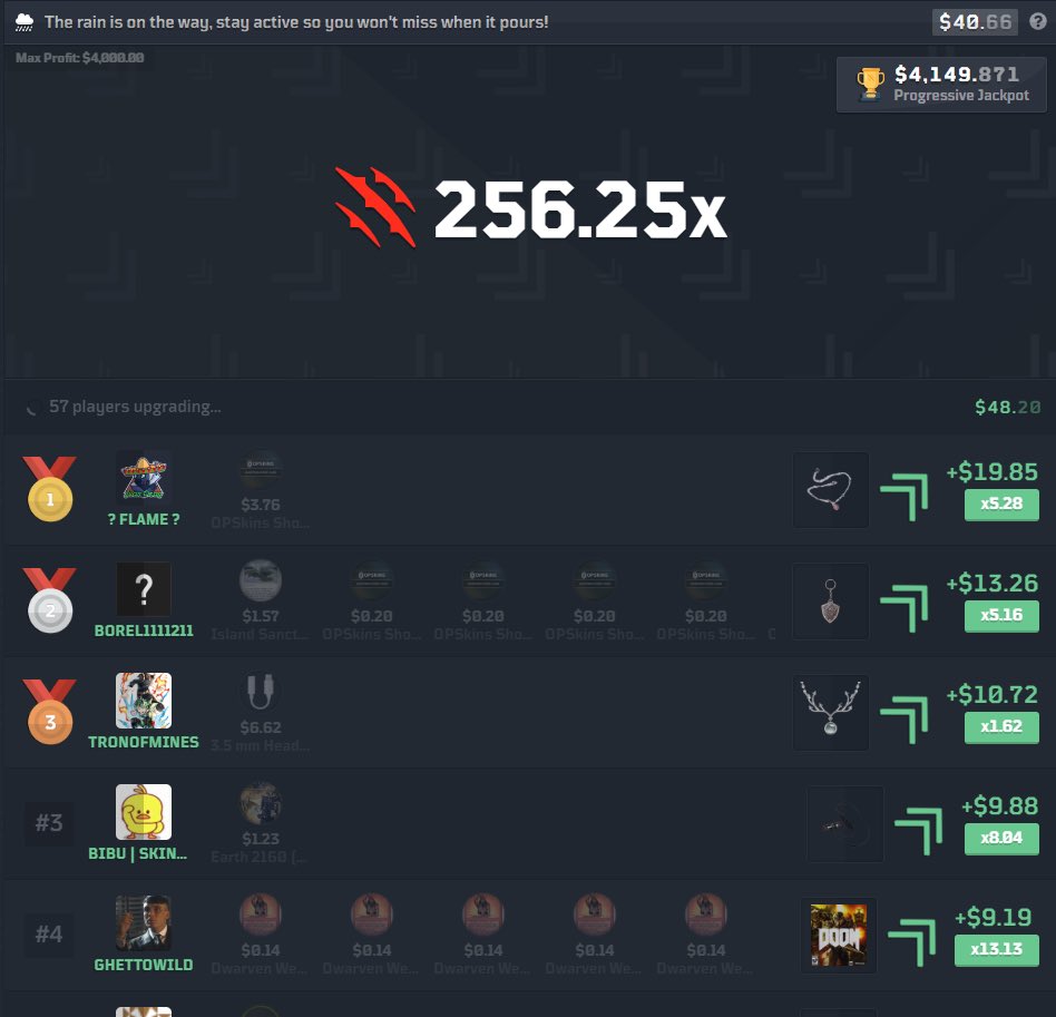 57 players in a big 256x multiplier round!

Come join the fun for FREE! 

ItemBeast.com