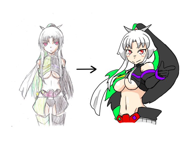 昔の絵柄はギャルゲっぽい感じだった。
今のところ新しいのはハッタリちゃんだけどこのトリニティのデザインは昔のデザインと比較しやすい。
随分変わった。 