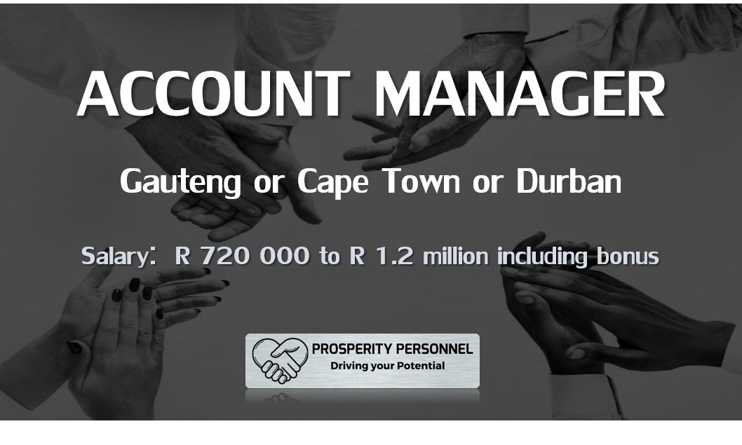 RECRUITING

My client is an international data analytics company based in South Africa.

Please click on the link for more information:  prosperitypersonnel.co.za/jobs/account-m…

#jobseekers #Recruiting #accountmanager #Sales #DataAnalytics #technologysales #B2B