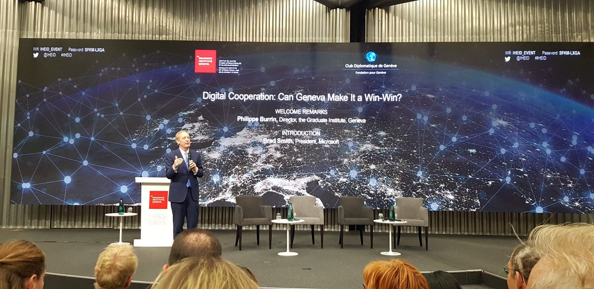 cvvanderbeek's tweet photo. Honored and excited to hear @BradSmi speak on #digitalcooperation in #digitalgeneva again today 
#technology #digitalgenevaconvention #digitaltransformation #diplomacy https://t.co/6IbleiuGy7
