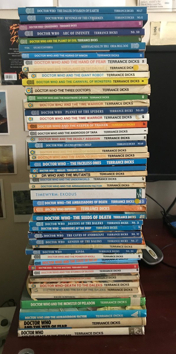 garypmeehan's tweet photo. I have more of #TerranceDicks' books than any other author. 😢 https://t.co/Zi3ndigeft
