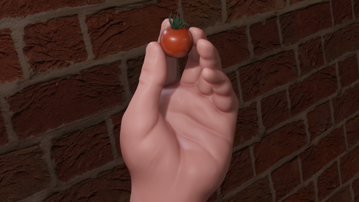 Leovvald's tweet photo. Entraînement au sculpt sur la modélisation d'une main tenant une tomate cerise 😅 Lien SketchFab : https://t.co/ITnygYuJDT https://t.co/6oH6tlHf7I