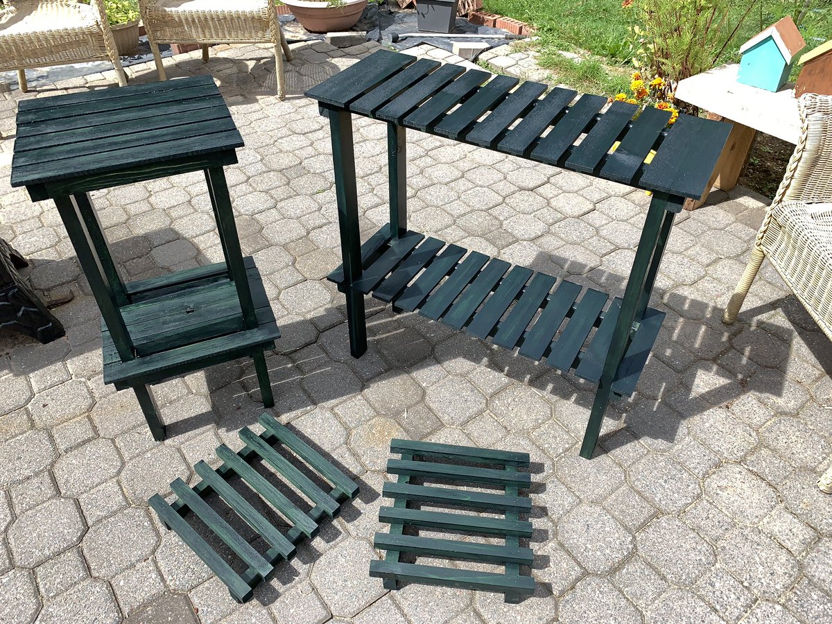 RavenviewArt's tweet photo. A few plant stands for in the garden. Not fine woodworking but they did put a little dent in the scrap wood pile! 😁 #woodworking #wood #woodwork #wooden #wood #scrapwood #woodcraft #woodworker #woodworks #plantstand #forthegarden #plantstands #standingplanters #scrapwoodproject https://t.co/5RpliID1zh