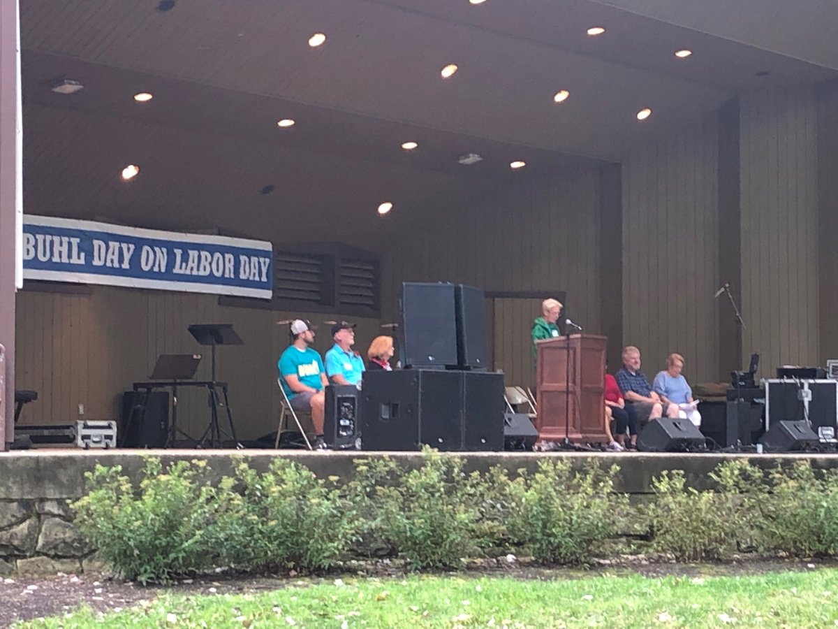 HeraldKlaric's tweet photo. Buhl Day honored guests being introduced at the 39th annual Buhl Day celebration in Buhl Park. https://t.co/XqW2BxgOVz