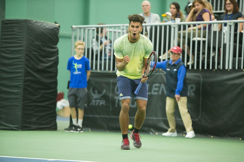 kpsfopen's tweet photo. Single Quarter Finalist, Michael Mmoh, gave it his all last year in the stage of the final eight 👏
#KPSFOpen #tennis #ATP #Dunlop #UTR #USTA #tennistournament #championships https://t.co/kmArLvgnFp