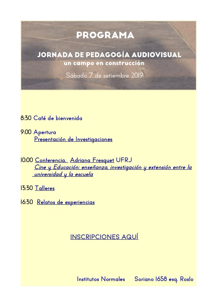 invitación Jornada de Pedagogía Audiovisual Cineduca