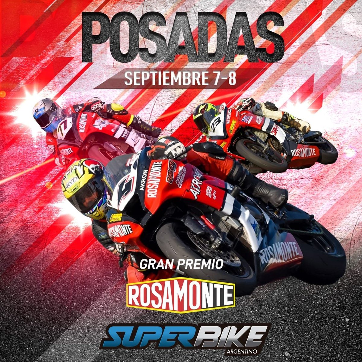 ¿Vas a Posadas? Compra tus entradas en los distintos puntos de venta 🎟️
📍Posadas: Mas amoblamientos (Junín y Santiago del Estero).
📍Oberá: Konfianza Cooperativa de Crédito Ltda. (Santiago del Estero).
📍Alem: Panadería Graciela (Av. San Martín 120).
#SBKArPosadas