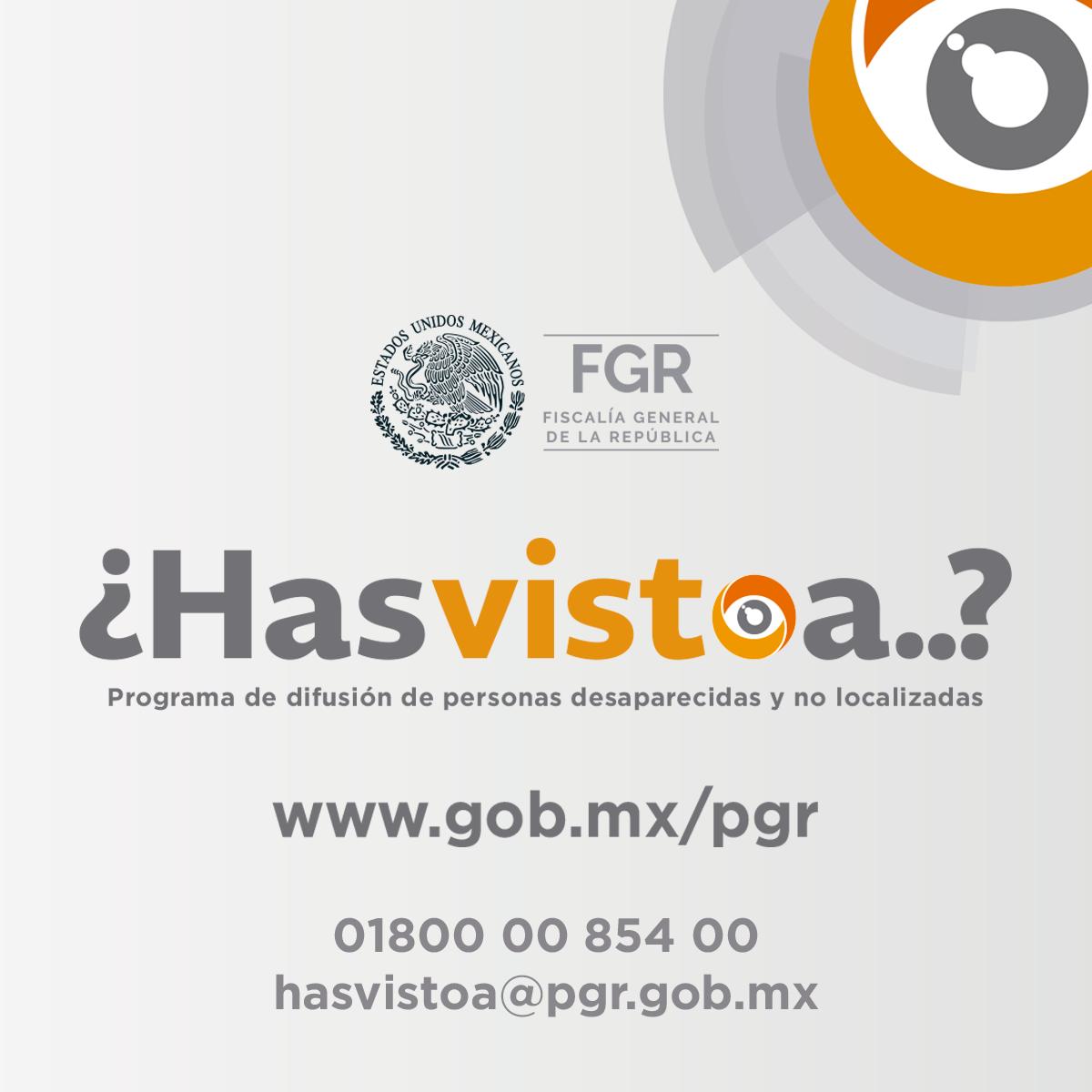 Apoyemos junto con la FGR el programa ¿Los has visto? Consulta más información aquí: bit.ly/1IbUy6O