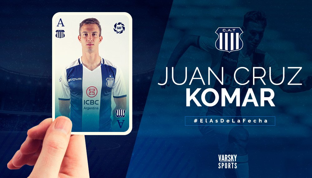 Lo suyo es un premio a la continuidad. Se ganó la capitanía de su equipo, viene demostrando un nivel altísimo y es el amo y señor de la defensa. #ElAsDeLaFecha es Juan Cruz Komar, de Talleres