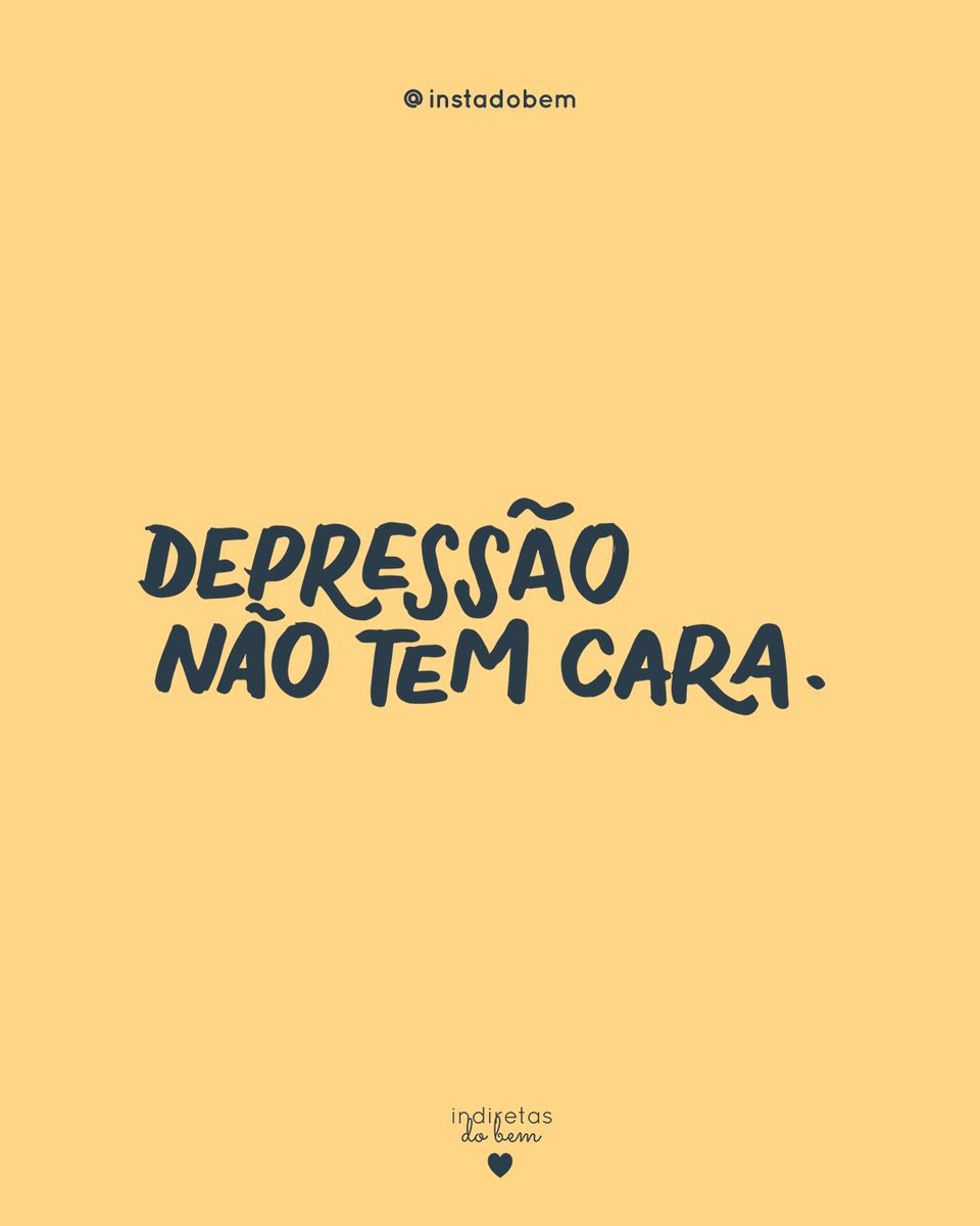 indiretasdobem's tweet photo. Muita gente tenta invalidar a dor alheia por ignorância, por acreditar em estereótipos datados ou simplesmente por preconceito. Mas a verdade é que depressão não tem cara: a pessoa ao seu lado, aquela que adora fazer piada de tudo, pode estar sofrendo. https://t.co/e1DX3YNvh7