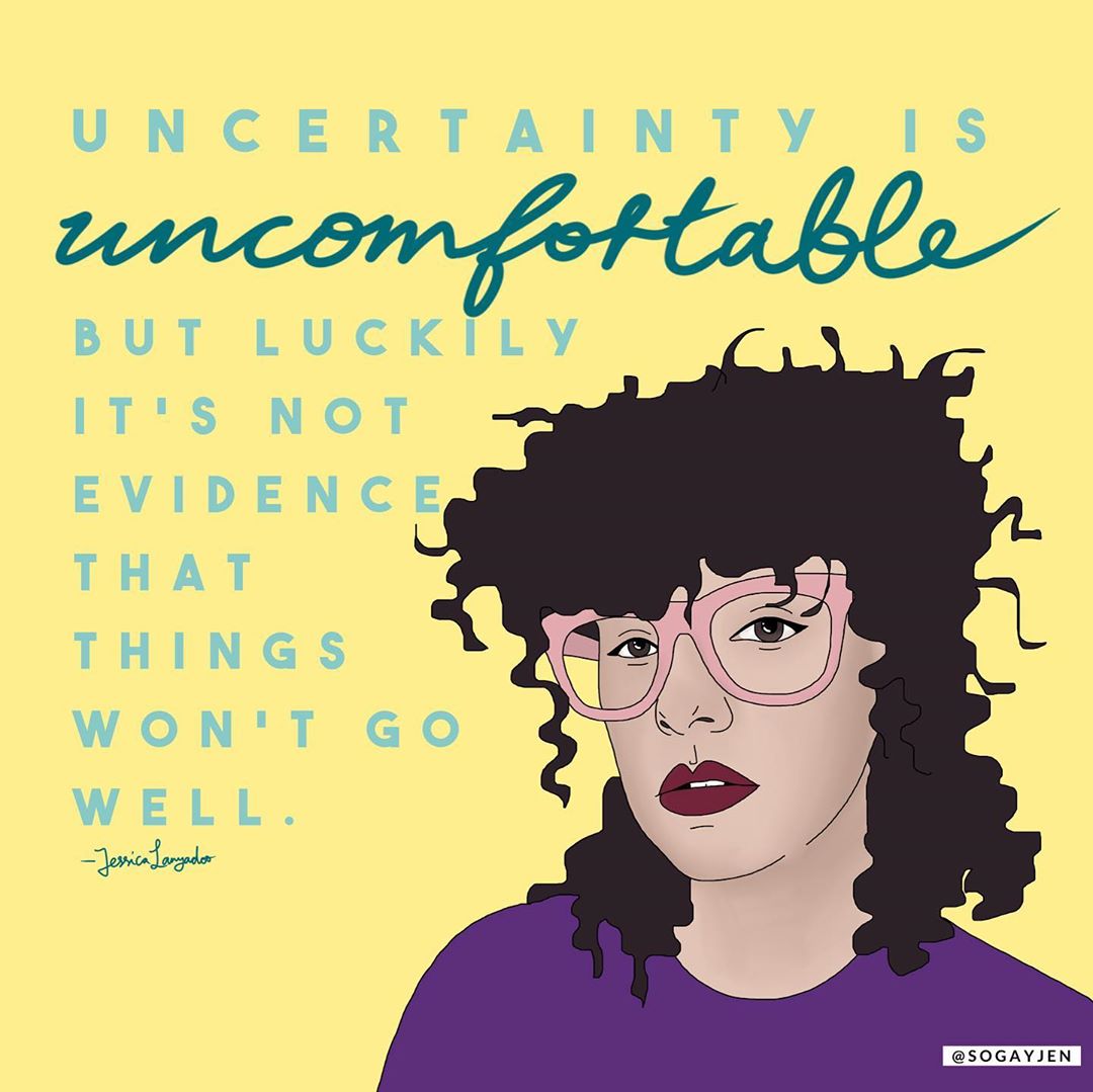 This quote from Jessica Lanyadoo is our #MondayMotivation for the week! 

The future can feel uncertain but TOGETHER we can organize for a better  world! 💛 

(✍️: <a href="/sogayjen/">sogayjen</a>)