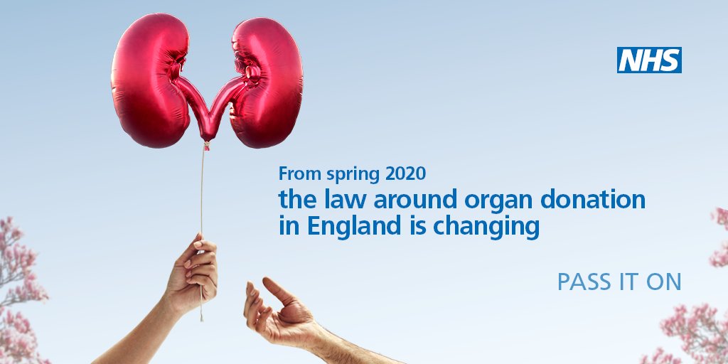 Did you know? In spring 2020, the law around organ donation will change. Find out what this means for you at: organdonation.nhs.uk #passiton #OrganDonationWeek2019