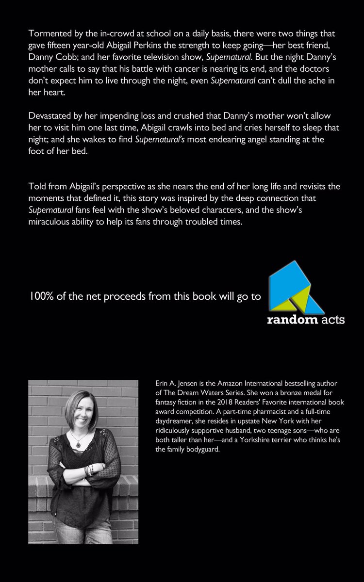 ErinAJensen's tweet image. My novel BENEVOLENT was inspired by @mishacollins portrayal of Castiel &amp;amp; his benevolent heart.
**100% of the book’s net proceeds go to Random Acts**
erinajensen.com/benevolent.html
#RandomActs #SPNfamily #Castiel