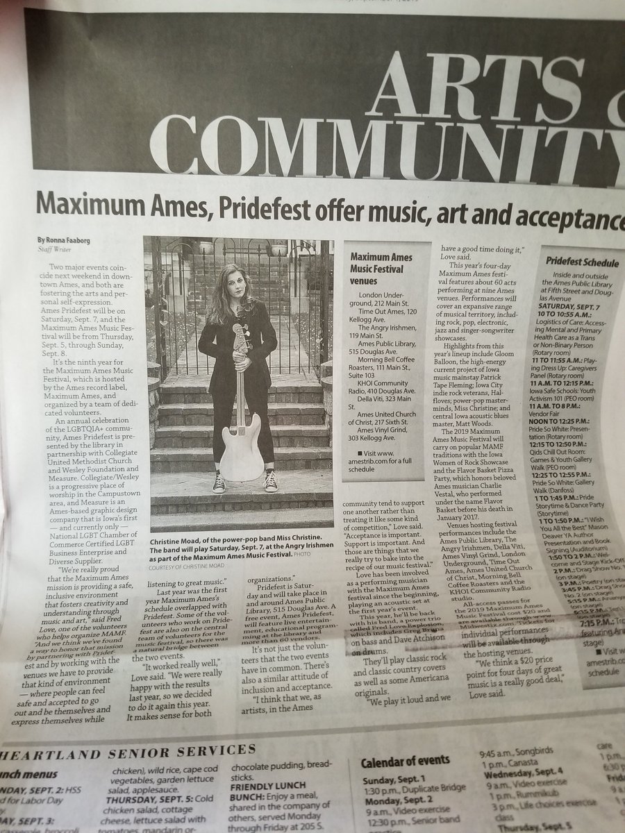 maximumames's tweet photo. Welcome to festival week! Check out @AmesTribNews for #MAMF9 coverage.
"We're really proud that the Maximum Ames mission is providing a safe, inclusive environment that fosters creativity and understanding through music and art."
https://t.co/Kv1a9363mS https://t.co/bVYo3tVWs9