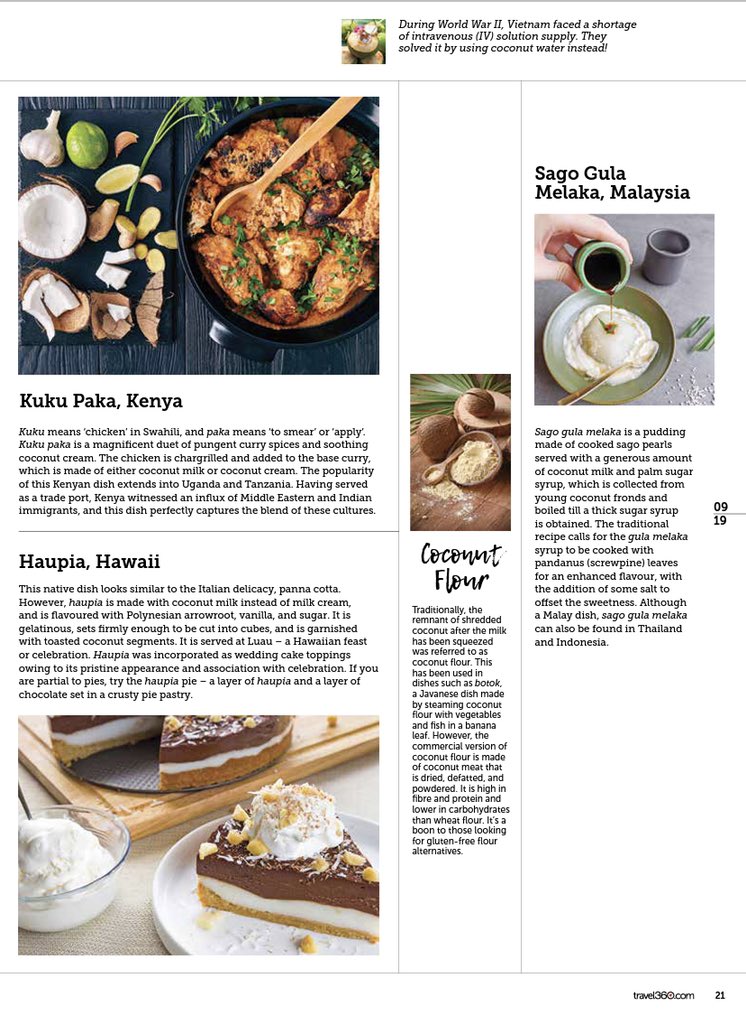 AirIndiaX's tweet photo. @HardeepSPuri A lovely coincidence indeed! Our September issue of in-flight magazine travel360 with an Onam cover feature, has a celebratory #WorldCoconutDay read fit for the day. #NutsAboutCoconuts #GodsOwnCountry #GodsOwnFruit https://t.co/C6S9HlG09K