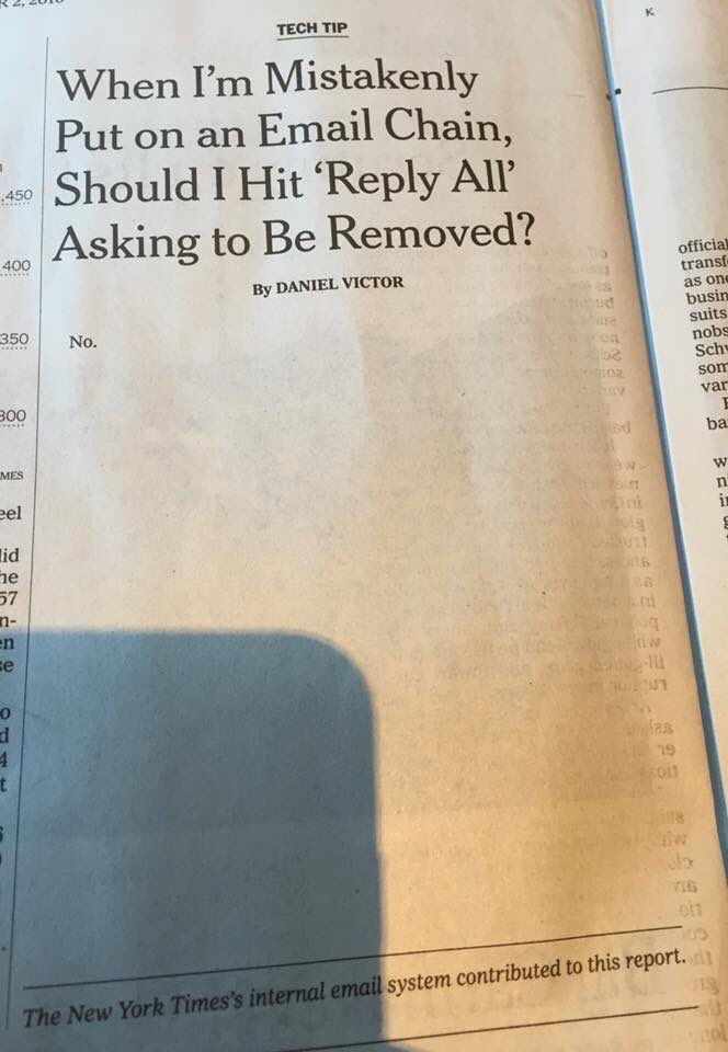 It’s the third anniversary of the shortest, and most correct, article in the history of the New York Times.