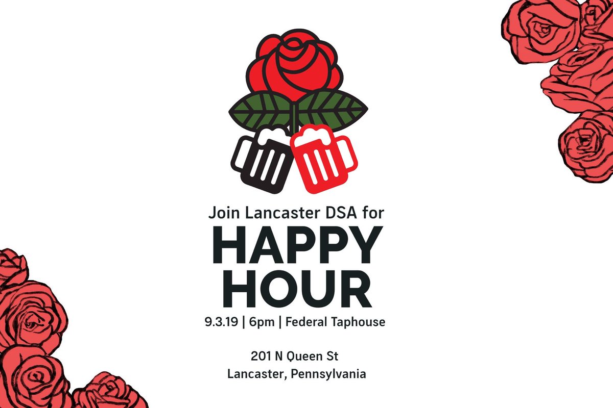 Lancaster_DSA's tweet photo. Join us for our monthly Happy Hour tomorrow! https://t.co/FeaiEMwrXp https://t.co/7FIwANIuR2