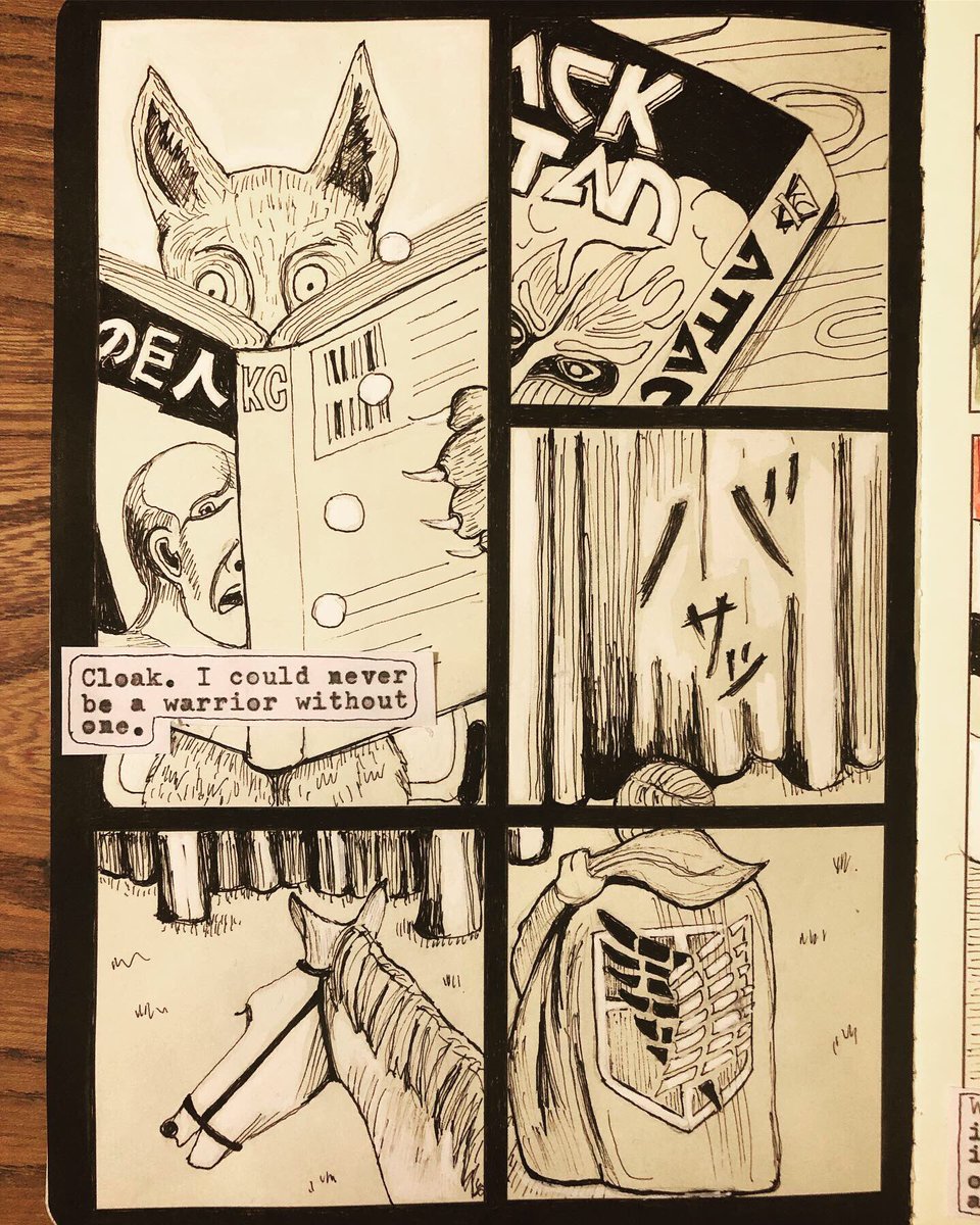 dylanyamadarice's tweet photo. This theme is about taking an existing IP and turning it into a #VR experience. Decisions about materials, modes and senses must be made. My drawings relate to decisions by @hashilus_jp  when making Attack on Titans VR
 #UKjapanVR #Attackontitans @ahrcpress @RCAIED https://t.co/o8wYVEGbxx