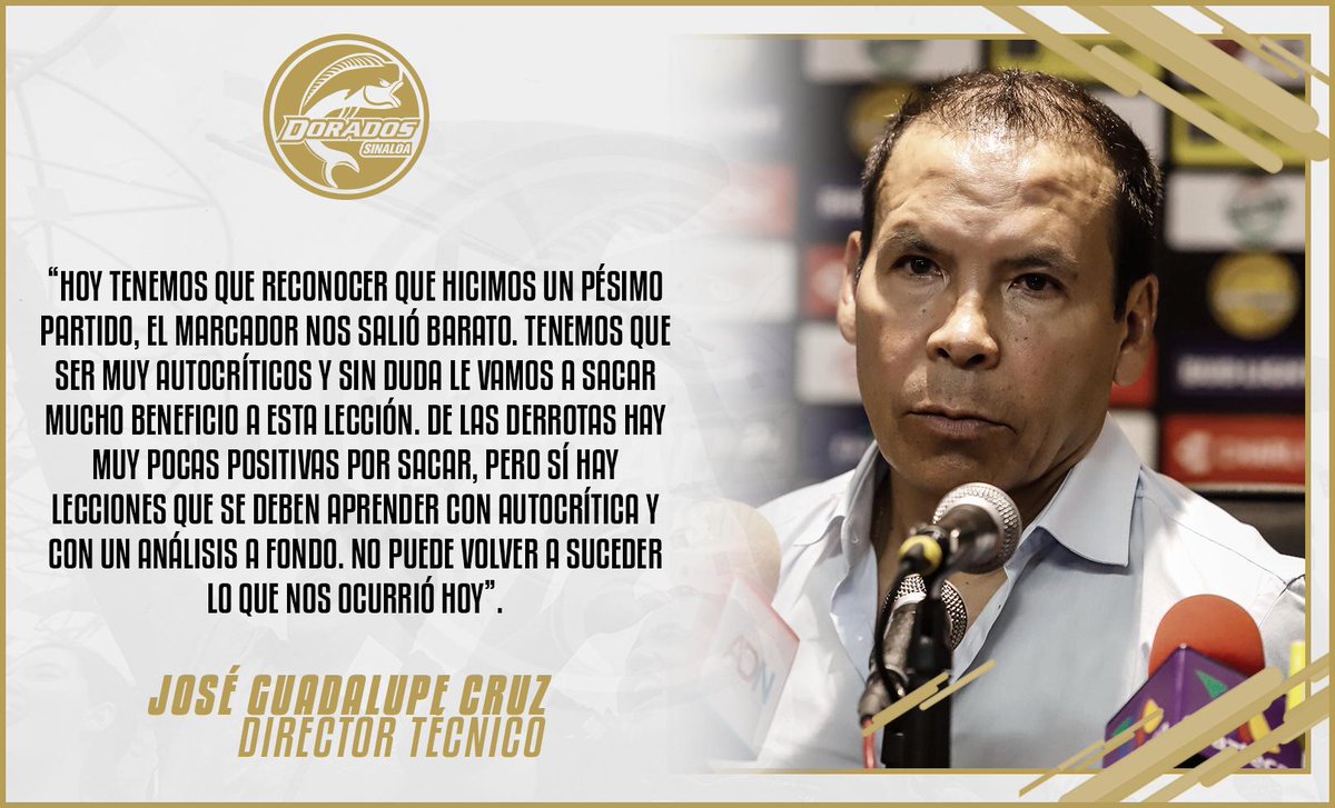 Dorados's tweet photo. 🎙️ | El @ProfeCruz_ sabe que se hicieron las cosas mal en el #DORvsUDG, pero no volverá a pasar. ☝️🏻😌 

Nota completa aquí ➡️ https://t.co/MmaoS4Zkru https://t.co/cf1MP5CaP4