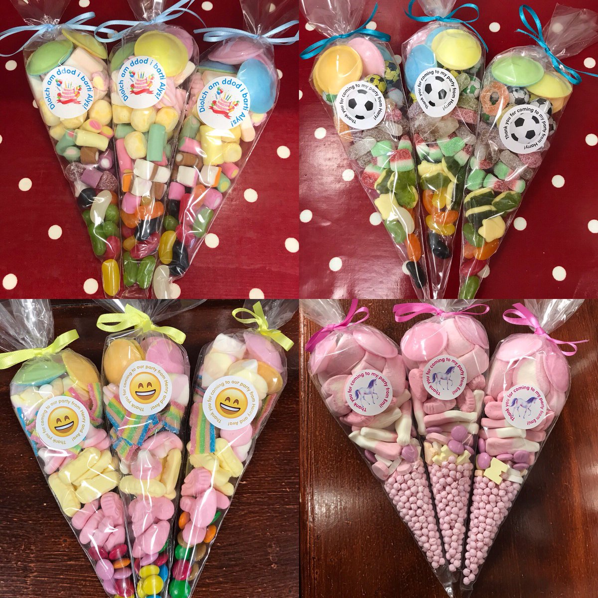 PenarthSweets's tweet photo. Party bags made to order via website, phone 02920707449 or pop in and see us. Personalised sticker service and all dietary requirements catered for #sweetcones #partybags #madetoorder #orderviawebsite #clickandcollect #stickers #alldietscateredfor #windsorarcade #penarth https://t.co/rW3ZvDeXMU