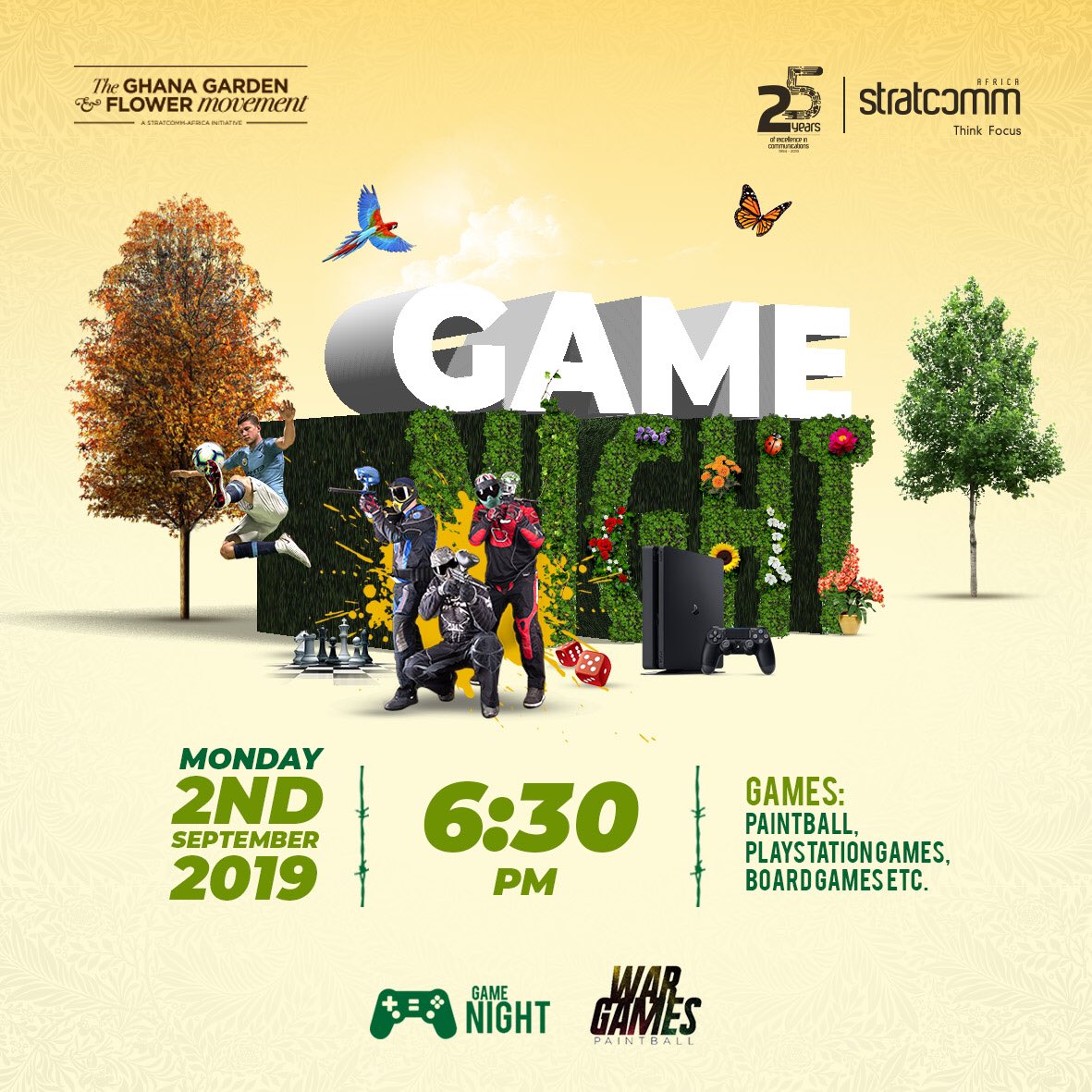 ggfmovement's tweet photo. Pass + Cross + Shoot = Goalllll!!! ⚽️ 

Tonight, it’s #GameNight!
Dodge the traffic from Accra central to your home by joining us at the Efua Sutherland Park.

Games 🎮 range from console to board games ♟.

#BeTheChange #GGFS2019 https://t.co/mGmwI992oP