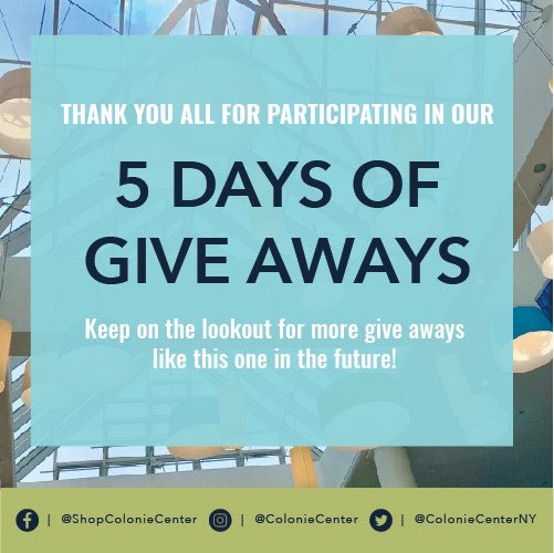 ColonieCenterNY's tweet photo. Thanks to all who participated in our Back to School 5 Days of Give Aways 🤗! All winners have been contacted for all giveaways.There’s still time for back to school shopping 📚 🛍! Be sure you #cometoColonie to find all your #backtoschool needs 😉 . https://t.co/ObD1A15O8c