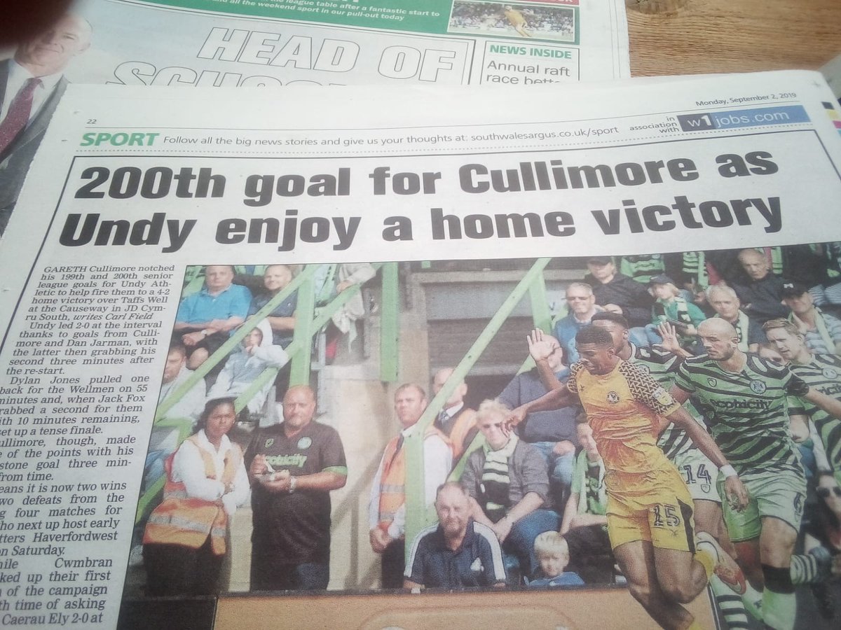 UndyAFC's tweet photo. A great achievement by @garethcullimore acknowledged by our favourite local paper @southwalesargus. It's also a great advertisment for our club, thank you to all our sponsors and well done to all of our volunteers who make all of this possible 👍🤗👏👏🔴⚪ https://t.co/RhogbNdGak