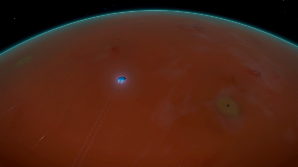 Niibl's tweet photo. Day 353 - Expedition Aqua
Me alone in the Black
An HMC in the outermost orbit of a class G sun. Not terraformable, but striking surface and atmospheric colouration. Composed of 50/50 nitrogen methane.
@EliteDangerous
@GalPhotoED
#EDPostcards
@MissionFarsight https://t.co/UGEzZtaAWJ
