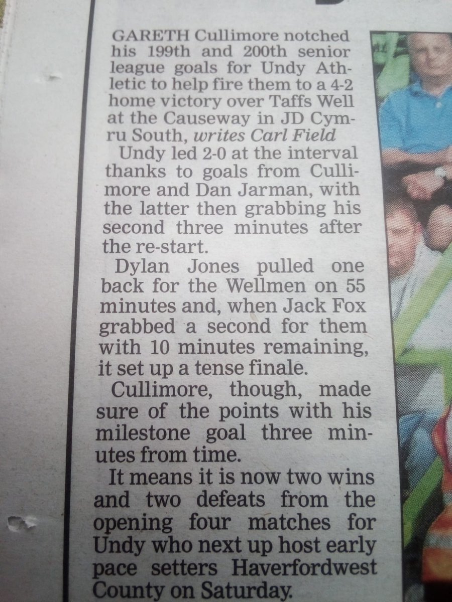 UndyAFC's tweet photo. A great achievement by @garethcullimore acknowledged by our favourite local paper @southwalesargus. It's also a great advertisment for our club, thank you to all our sponsors and well done to all of our volunteers who make all of this possible 👍🤗👏👏🔴⚪ https://t.co/RhogbNdGak