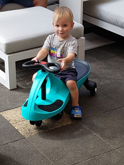 originaldidicar's tweet photo. This little guy is happy to back on his Didicar with his replacement steering wheel. 
If you need to replace anything after some bumps or crashes we've got everything you need:  https://t.co/1V8mfYHVsS https://t.co/02p7tcX9n0