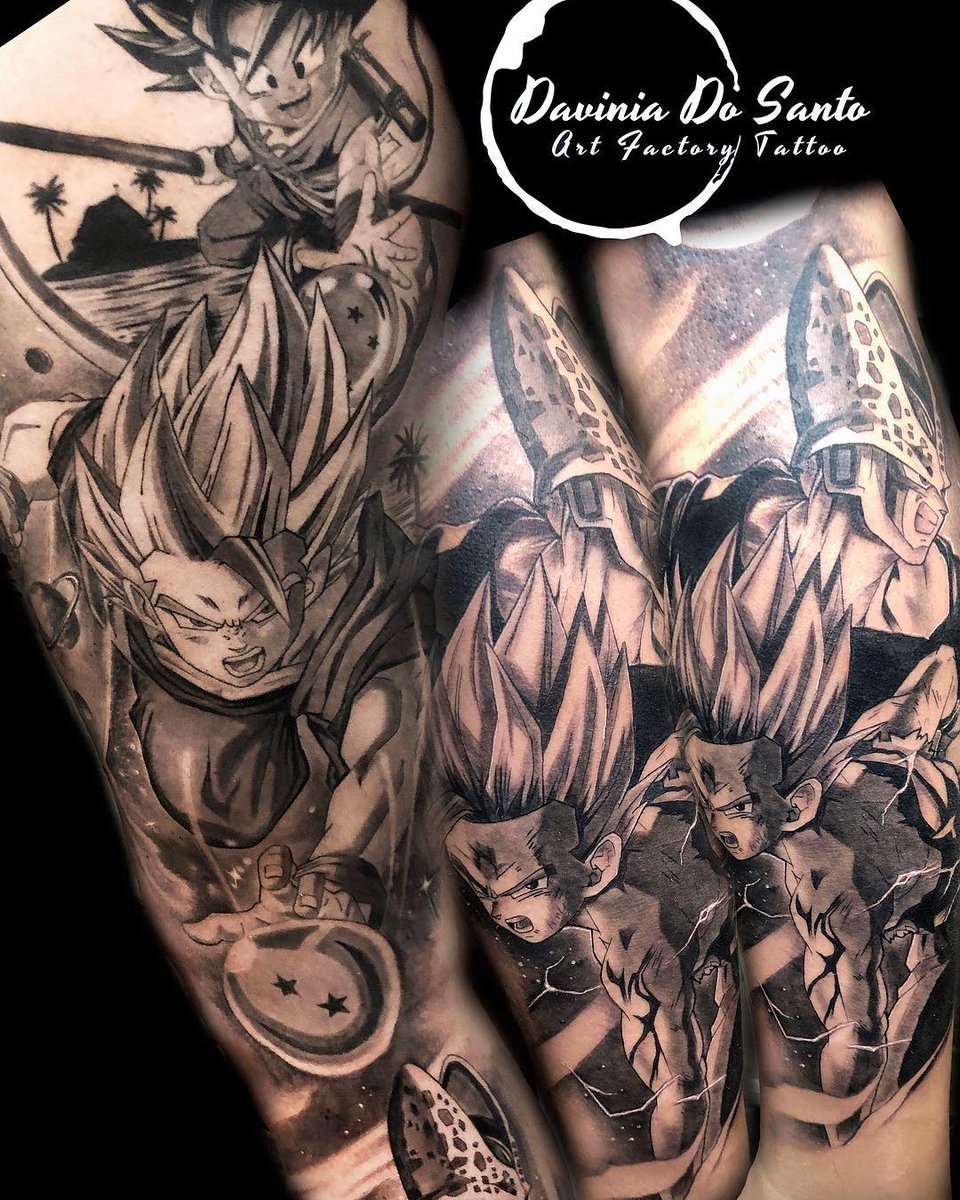 Space Tatooo Suisse  FatherSon Kamehameha  Tattoo inspired by a scene  from Dragon Ball Z where Gohan and the spirit of Goku team up to make a  Fatherson Kamehameha in order