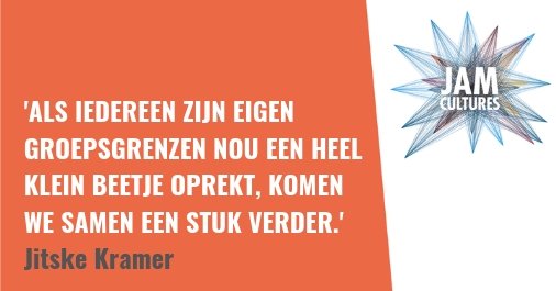 Inclusie gaat over meedoen. Over diversiteit. Over co-creatie. Praten en reflecteren zijn belangrijk. In actie komen ook. Deel jouw inzichten op social met #jamcultures, dan kan iedereen ervan leren.  <a href="/jitskekramer/">Jitske Kramer</a> <a href="/HumanDimensionJ/">HumanDimensions</a> #inclusie #diversiteit  managementimpact.nl/jitske-kramer