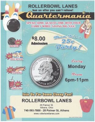 🚨🚨We are open at 6pm today for Quartermania! Come see us on your day off🎳 25¢ hotdogs, drinks, games and shoes!