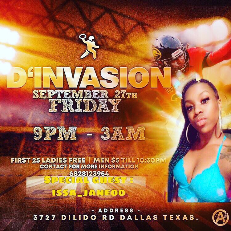 4everAqua's tweet photo. Major play coming up !!! September 27th #DINVASION
Witch @csmoove41 &amp; @royalspromor.n @kalanie.pspmg @3muchproductions #invasion #first25ladiesfree #guysfivedollars #pvvsgrambling #statefairclassic #allgreekswelcomed #3muchproductions #royalspromo #clubtropics #pregameturnup https://t.co/mnMaWDMGDv