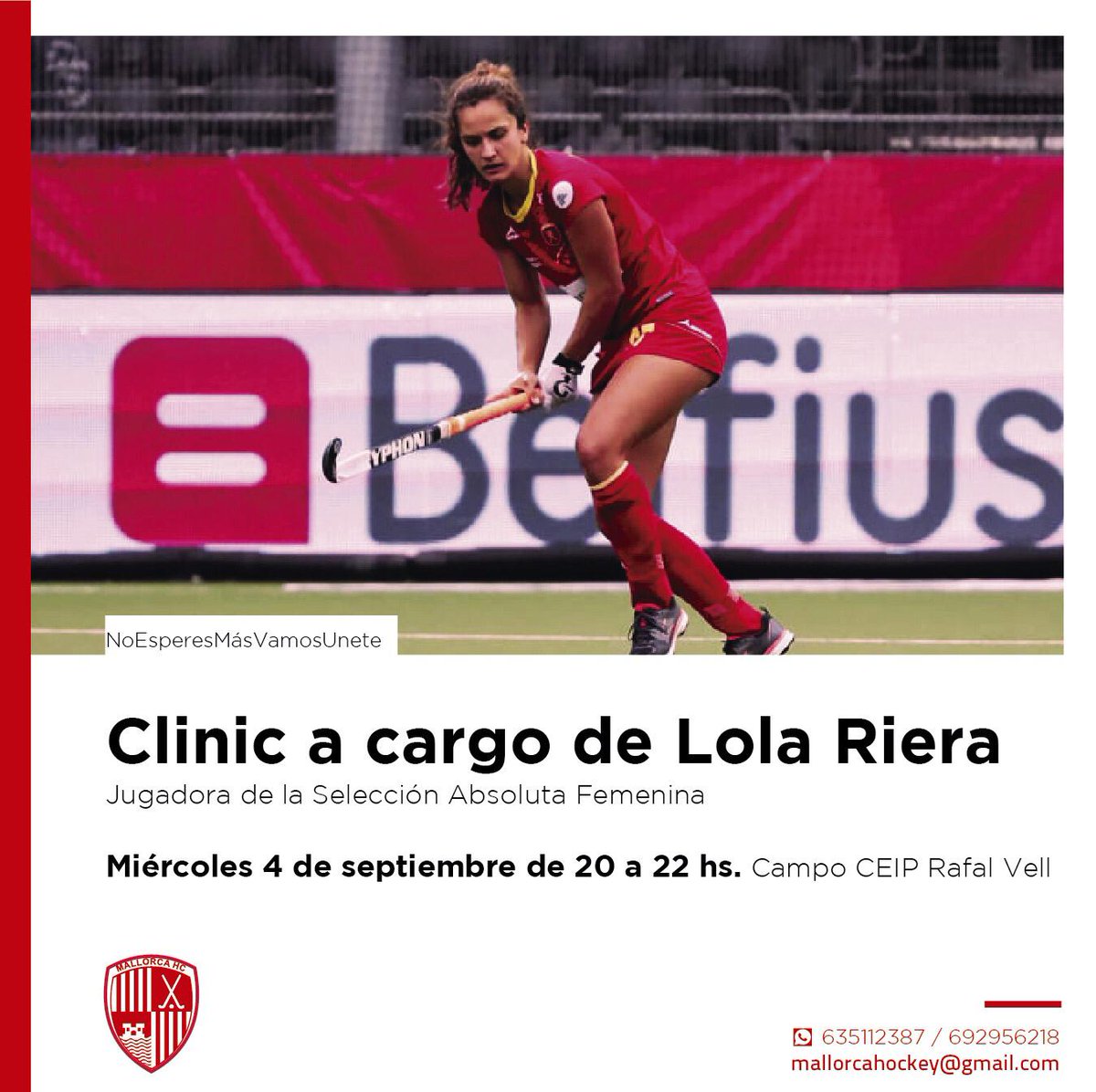 mallorcahockey's tweet image. Este miércoles viene a entrenar con nosotr@s @Lola_Riera #redstick y medallista de bronce del último Mundial y del europeo. No te lo pierdas!!! #mallorcahockey #pretemporada