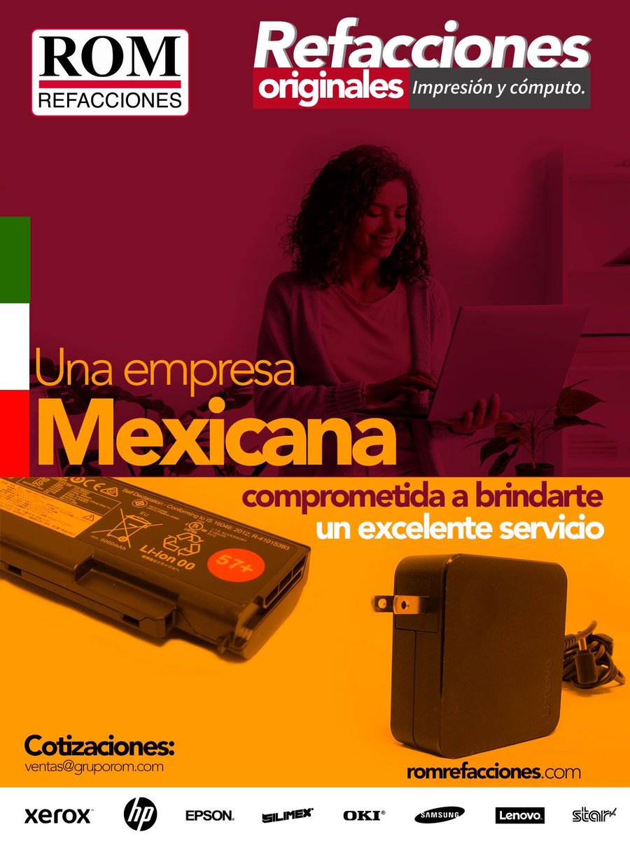 ROMRefacciones's tweet photo. #ROMRefacciones
Contamos con refacciones para tus equipos de impresión y cómputo.
•Servicio personalizado
•Sucursales en: #CDMX #GDL y #MTY
•Garantía en todas las refacciones
#xerox #hp #epson #silimex #okidata #samsung #lenovo #starmicronics https://t.co/6qgtqJFfRR