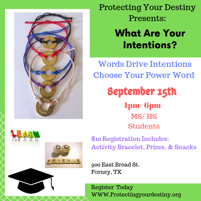 TEAndersonlife's tweet photo. Protecting Your #Destiny kicks off our Fall 2019 with the power of words. Powerful Words drive our #Intentions by keeping us #focused! Register today at #Protectingyourdestiny.org https://t.co/c5eXa9umqs