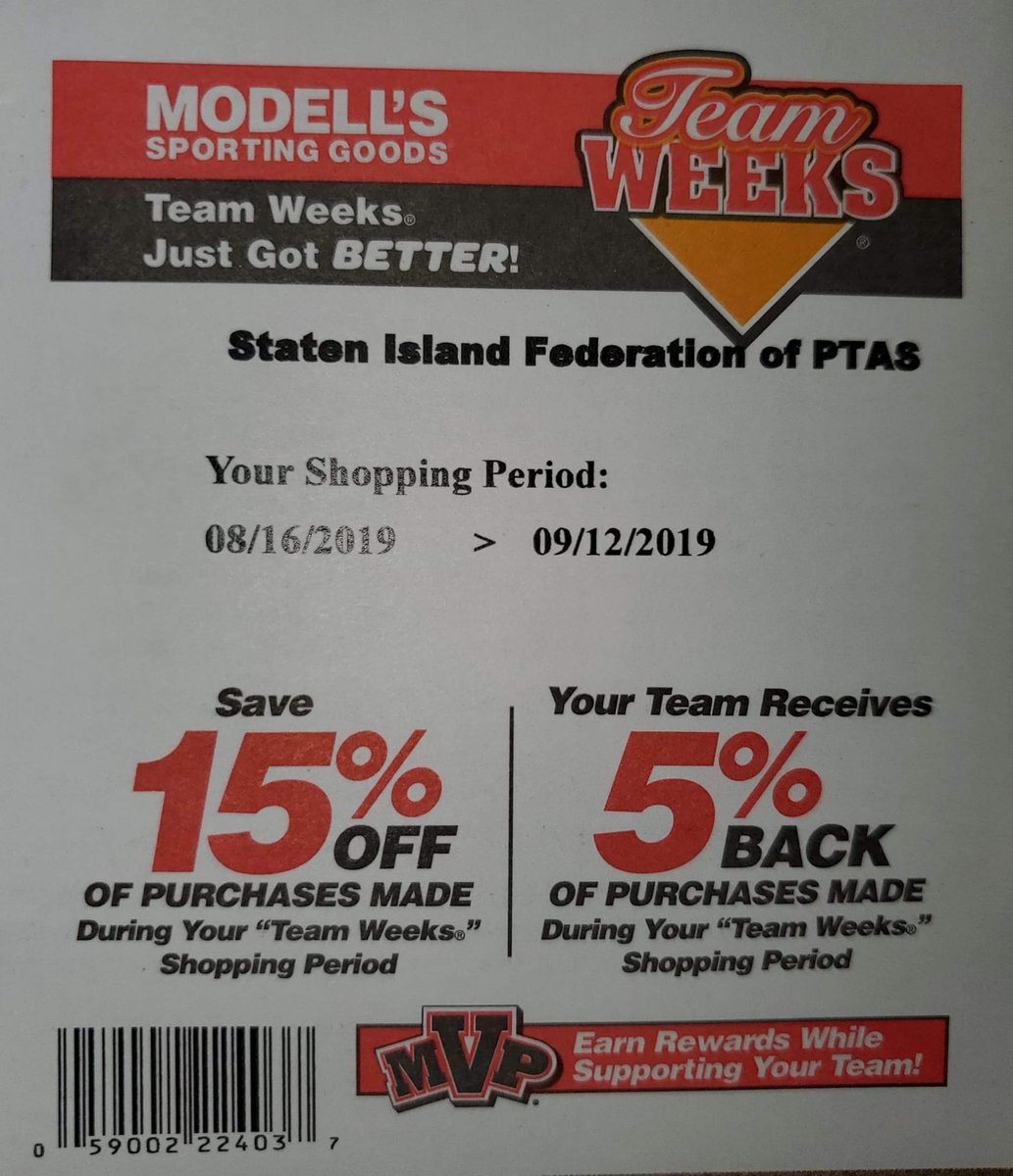SIFPTA's tweet photo. ** PLEASE SHARE **

Please help support The Staten Island Federation of PTAs Annual Scholarship!

It's Back to School time...15% Off Coupon at Modell's on Your Entire Purchase!...and you'll be helping to support The SIFPTA's Annual Scholarship.  Be sure to s how this at checkout. https://t.co/MLxrcaVel5