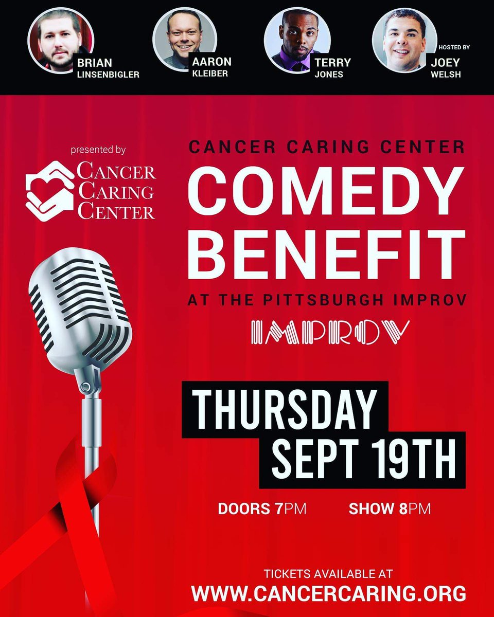 LBerg10's tweet photo. @StanLoveTheShow hi Stan, could we get a retweet to help spread the word about our stand up comedy benefit for The Cancer Caring Center at The Pittsburgh Improv on  September 19th. Thanks! https://t.co/ZFLEaYXZyw