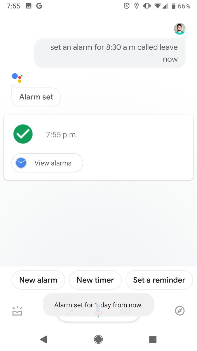 google voice alarm