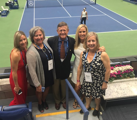 TowlerGroup's tweet photo. Great to be at the @usopen talking the business of #tennis. Great shot of 5 @USTA District President. Can you tell which one I am? @btowler @ustamovalley @USTAOKJrComp @firstserveokc https://t.co/jmFeA3qLMr