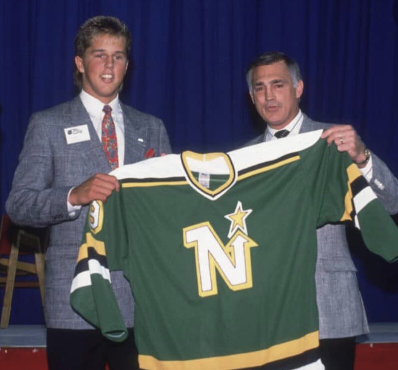 80sNhl's tweet photo. First overall pick in ‘88 was Mike Modano. The #NorthStars selected him, moved to Dallas then won the Stanley Cup in 1999. #HHOF https://t.co/pAwDDhehvG