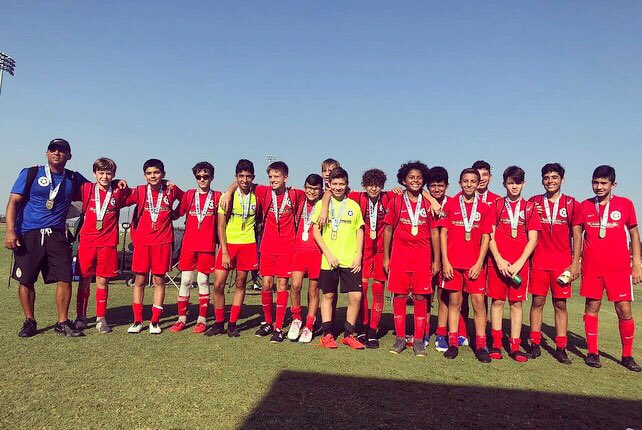 sacitysc's tweet photo. The first four of EIGHT Champions🥇at Austin Labor Day Cup see us close out Pre-Season in a great way! #weplayoutfromtheback #07BRed #08BWhiteEast #06BRed #05BWhiteEast #SACITYproud https://t.co/3UGk85pael