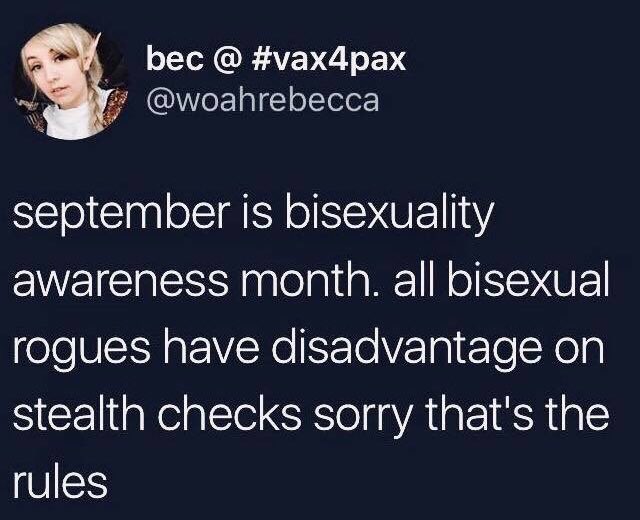amBiSocial's tweet photo. It’s true. #BiPrideMonth #BeBiVisible #BiPride💗💜💙 #BiLevelUp🎲 https://t.co/JgAtLGNmv0