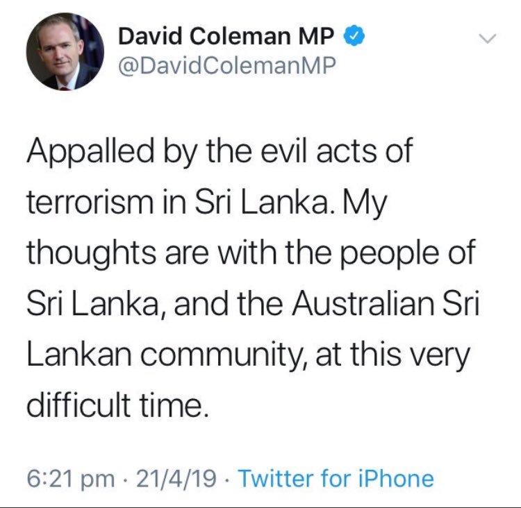 @noplaceforsheep @ayshipie @DavidColemanMP David Coleman knows how dangerous Sri Lanka is 
@DavidColeman - time to grow a pair. 
#HomeToBiloela #BringThemHome