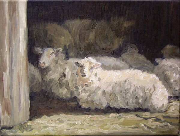 Classicals like Hayes’ Il Bacio are intense to paint. After something like that, I wanna paint something really loose & free - impressionistic - like these sheep, with a really thick & juicy paint application called impasto.Need to loosen up after all that anality. 