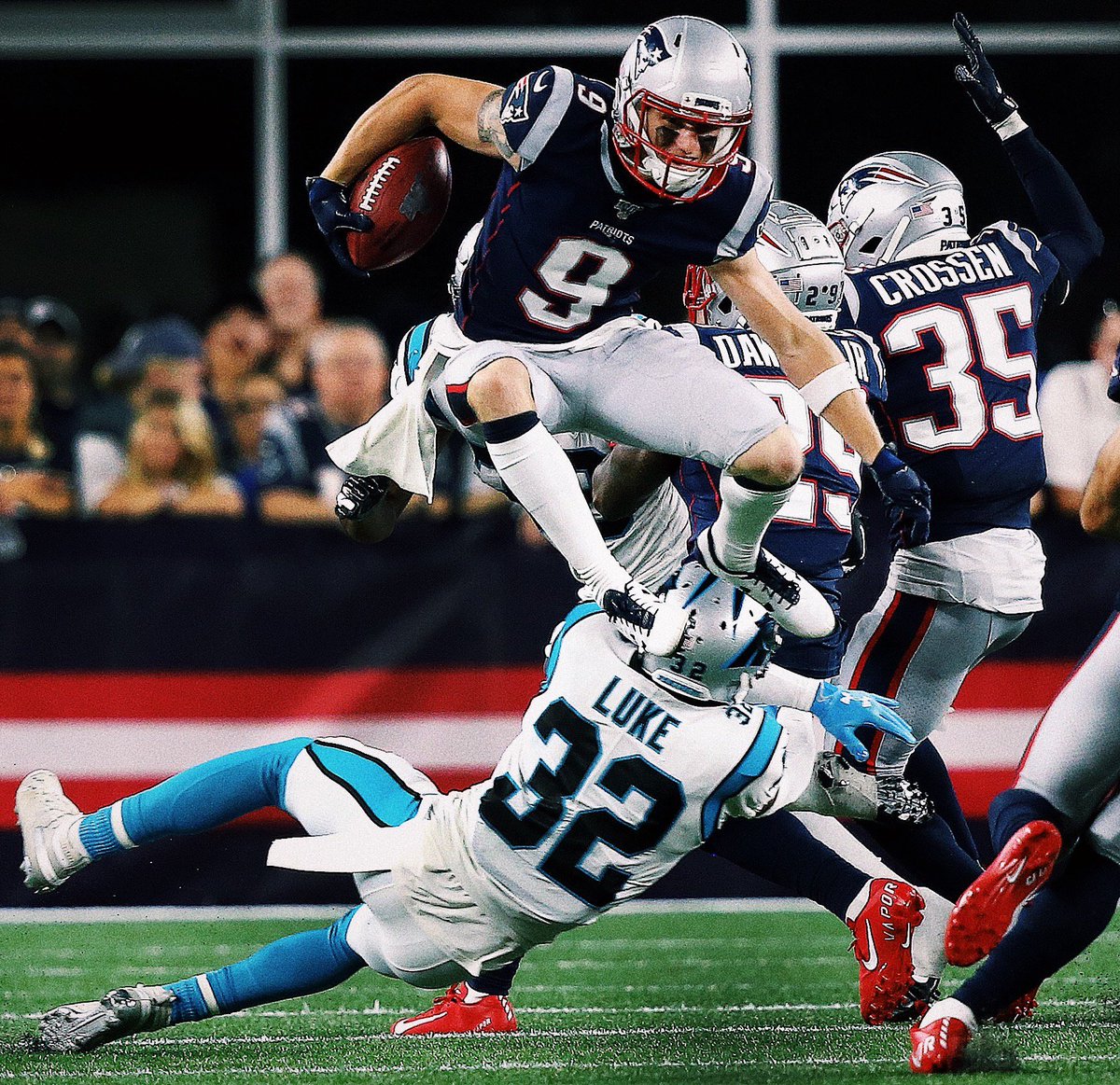 brgridiron's tweet photo. Is Gunner Olszewski the next Patriots underdog story?

◽️ Undrafted
◽️ Bemidji State (D-II)
◽️ Converted from CB to WR
◽️ Barely played WR before
◽️ Saw some 1st-team camp reps 
◽️ Reps at returner, RB, CB
◽️ Told he was waived before Pats made a trade https://t.co/iA1YXSqmCh